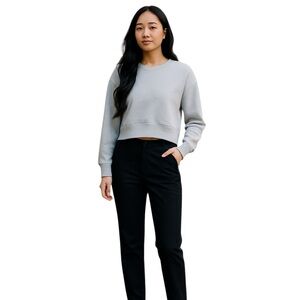 REFORMATION Ice Blue Crop Crew Neck Organic Cotton Sweatshirt Size Small